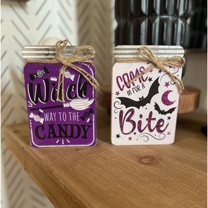 Farmhouse Halloween Mason Jar Tiered Tray decor